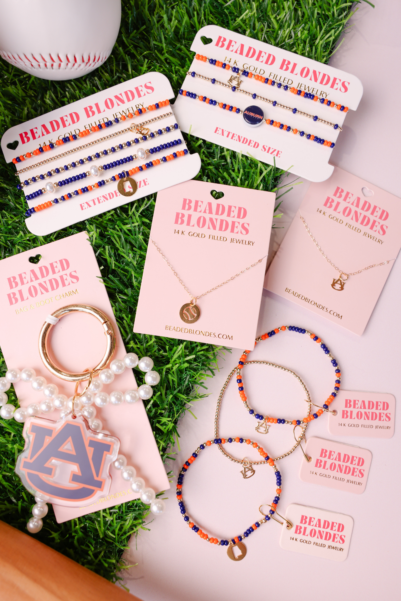 Auburn Logo Flip + Sprinkle Bracelet Stack of 2