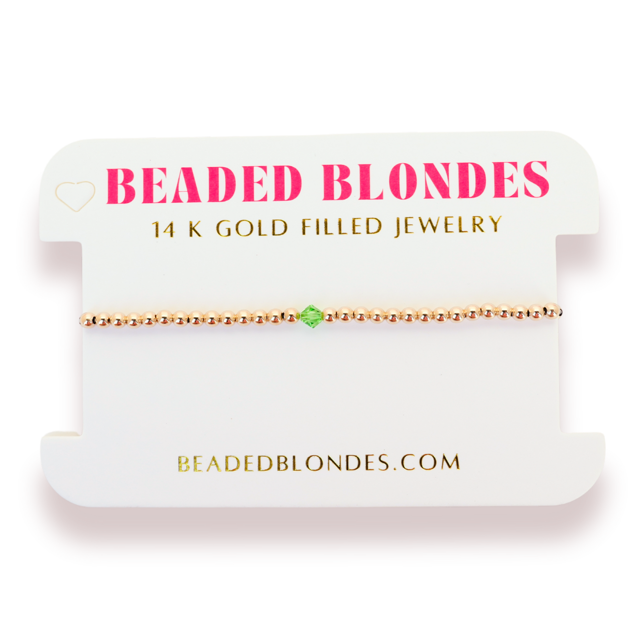 August Peridot Birthstone Bracelet