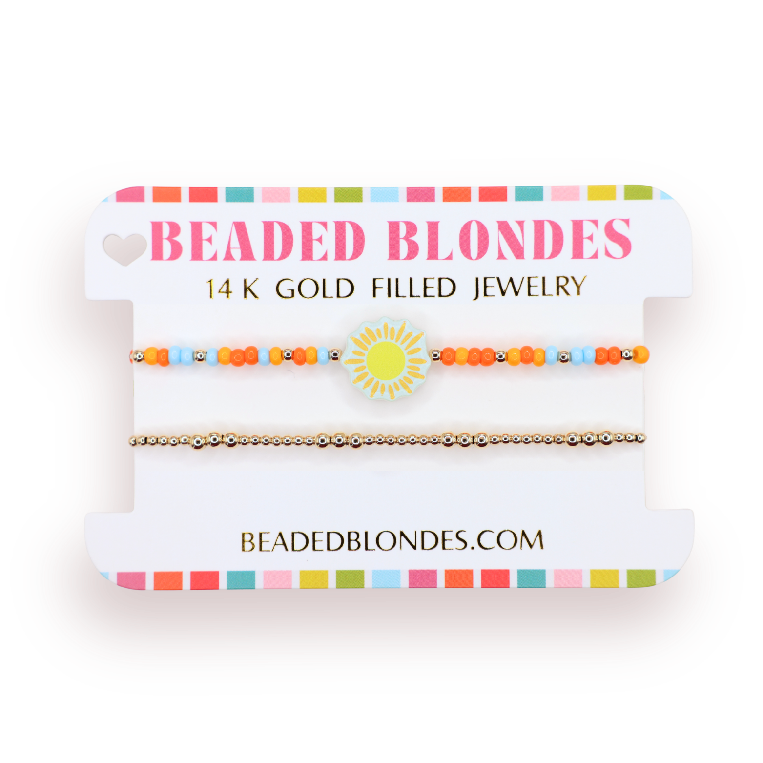 Sunshine Bracelet + Dainty ILY Bracelet Stack of 2
