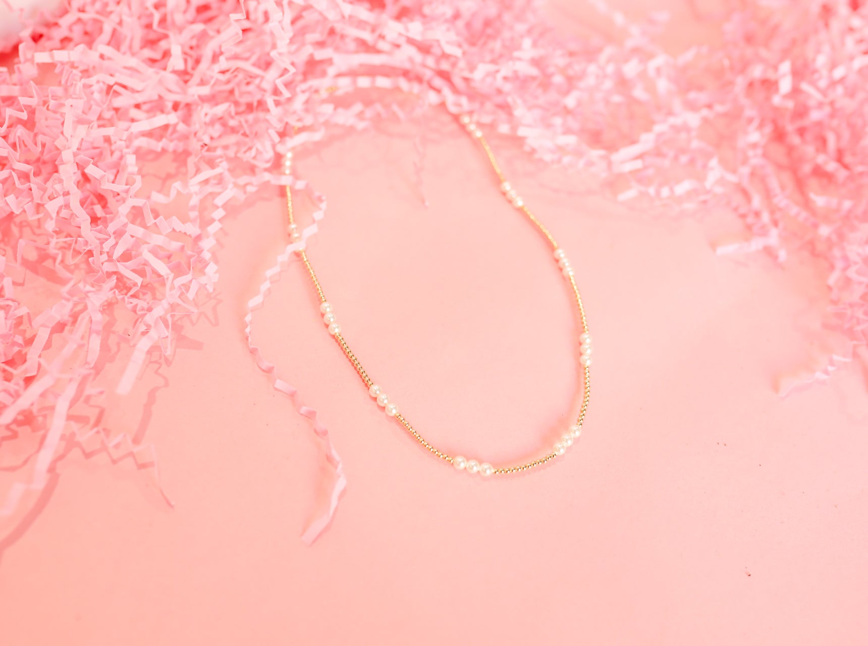 ILY Pearl Beaded Stretch Necklace