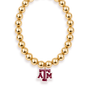 Texas A&M Logo Large Gold Beaded Necklace
