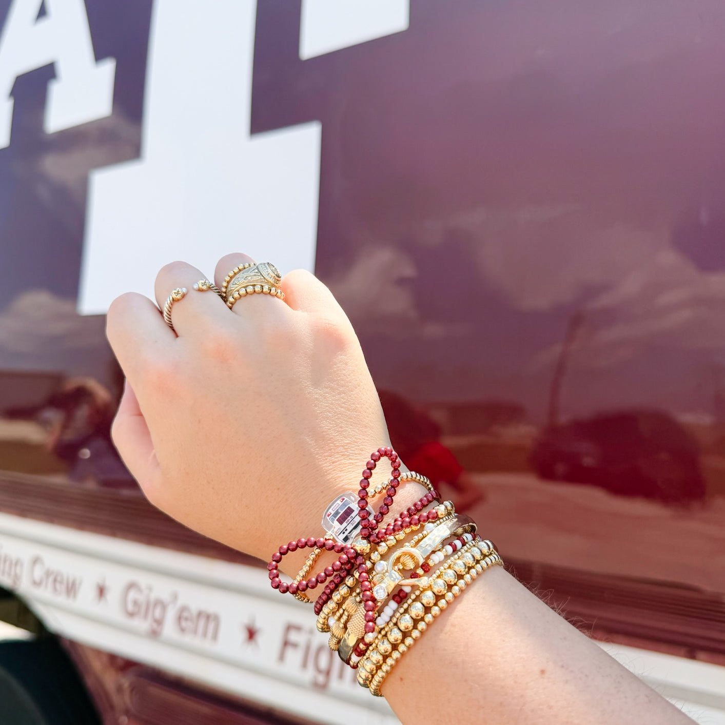 Bus 12 Bracelet on Gold