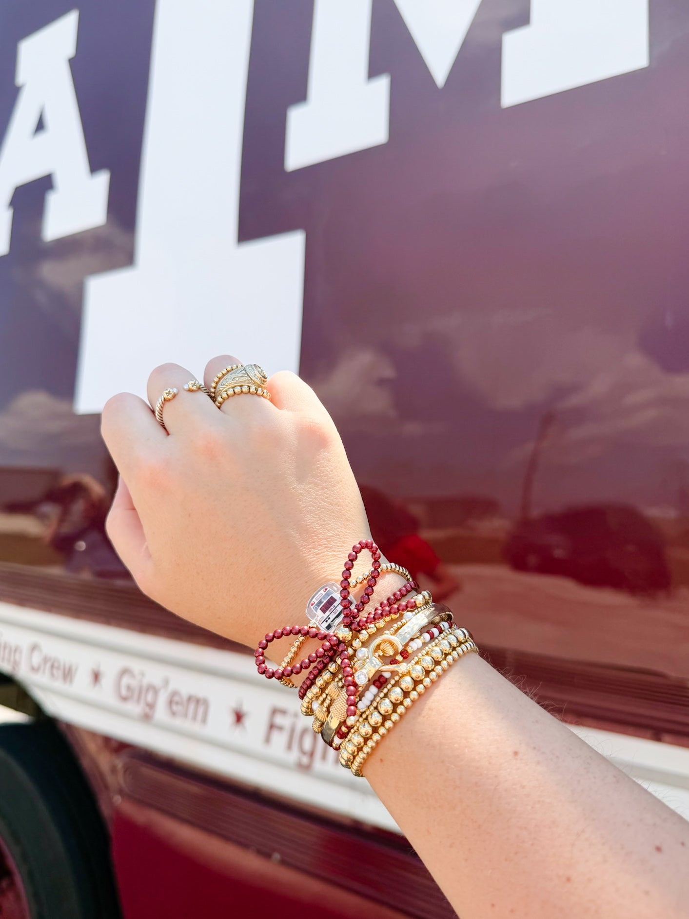 Bus 12 Bracelet on Gold
