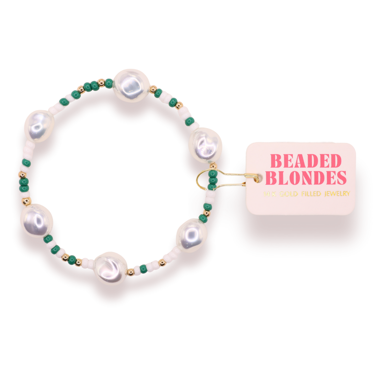 Green and White Sadie Sprinkle Bracelet