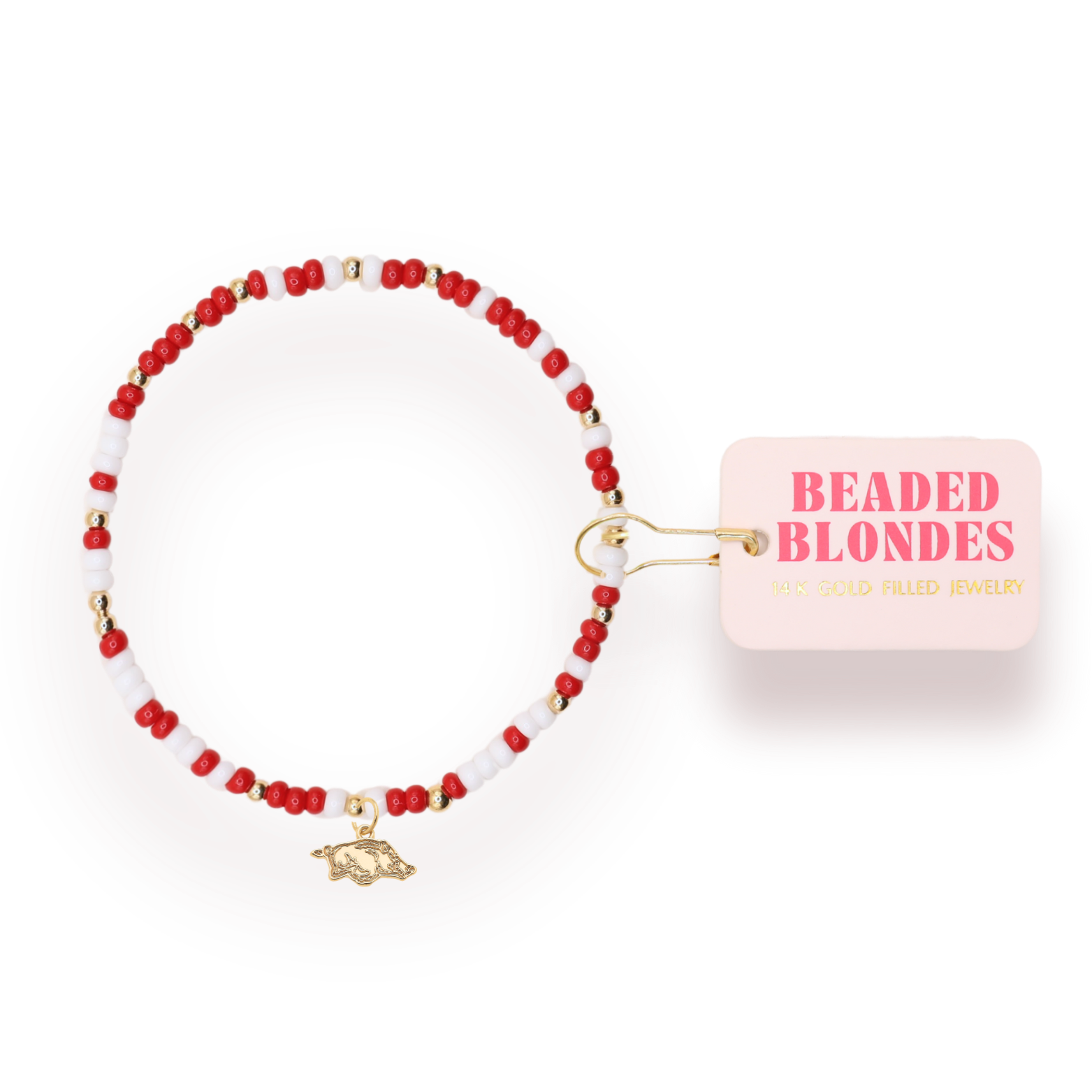 Arkansas Logo Charm Bracelet on Color