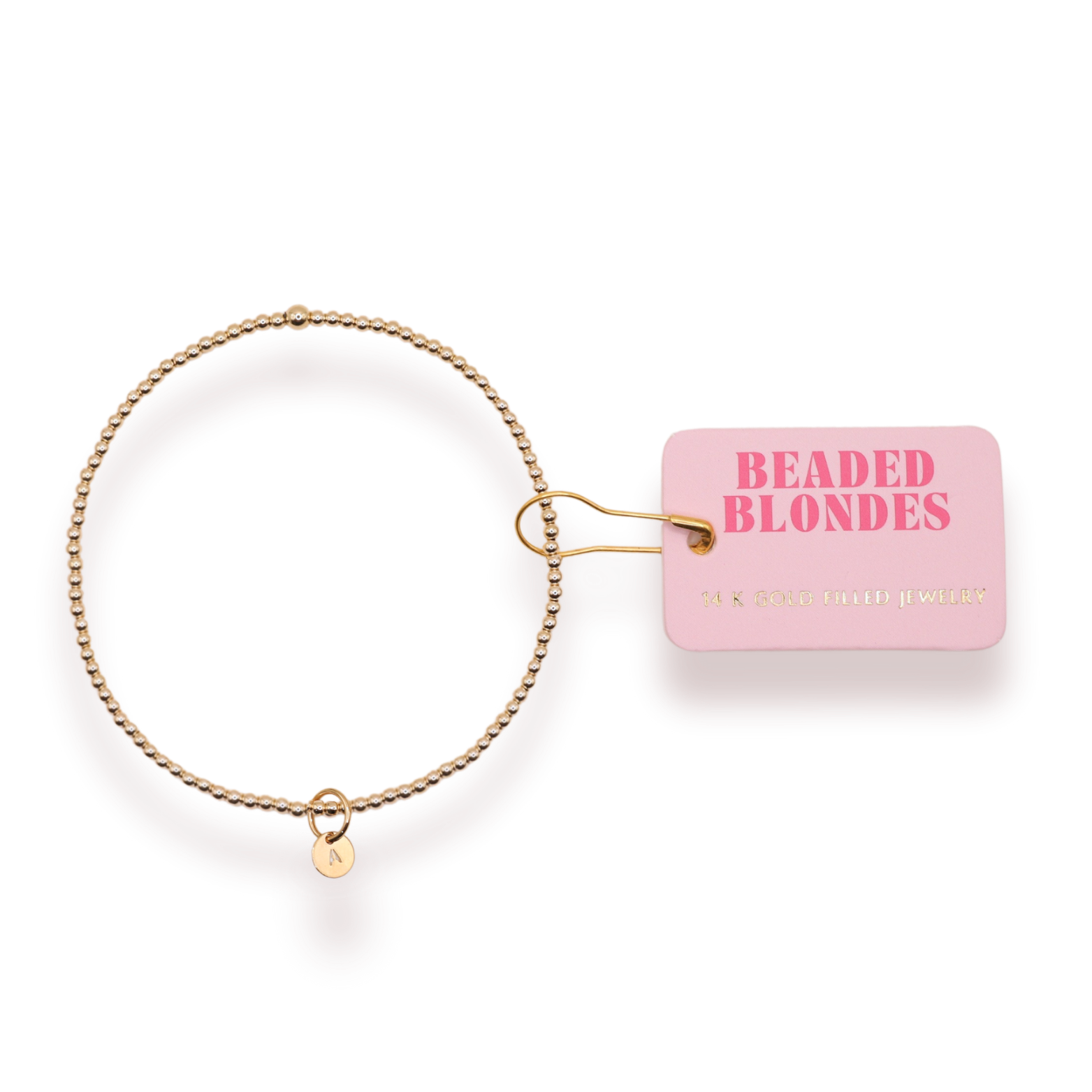 Gold Initial Charm Bracelet (A-Z: select initial)