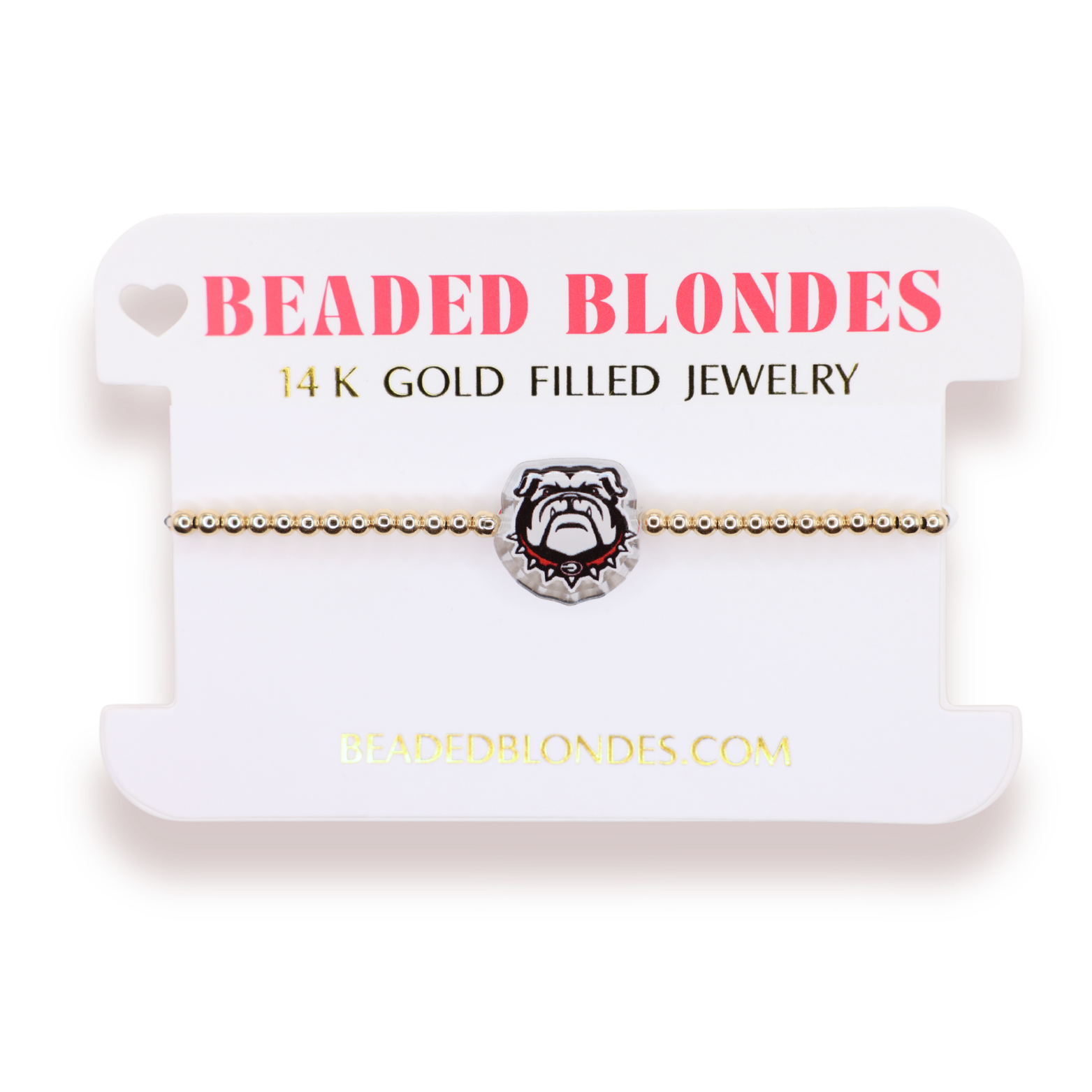 Bulldog Mascot Bracelet on Gold