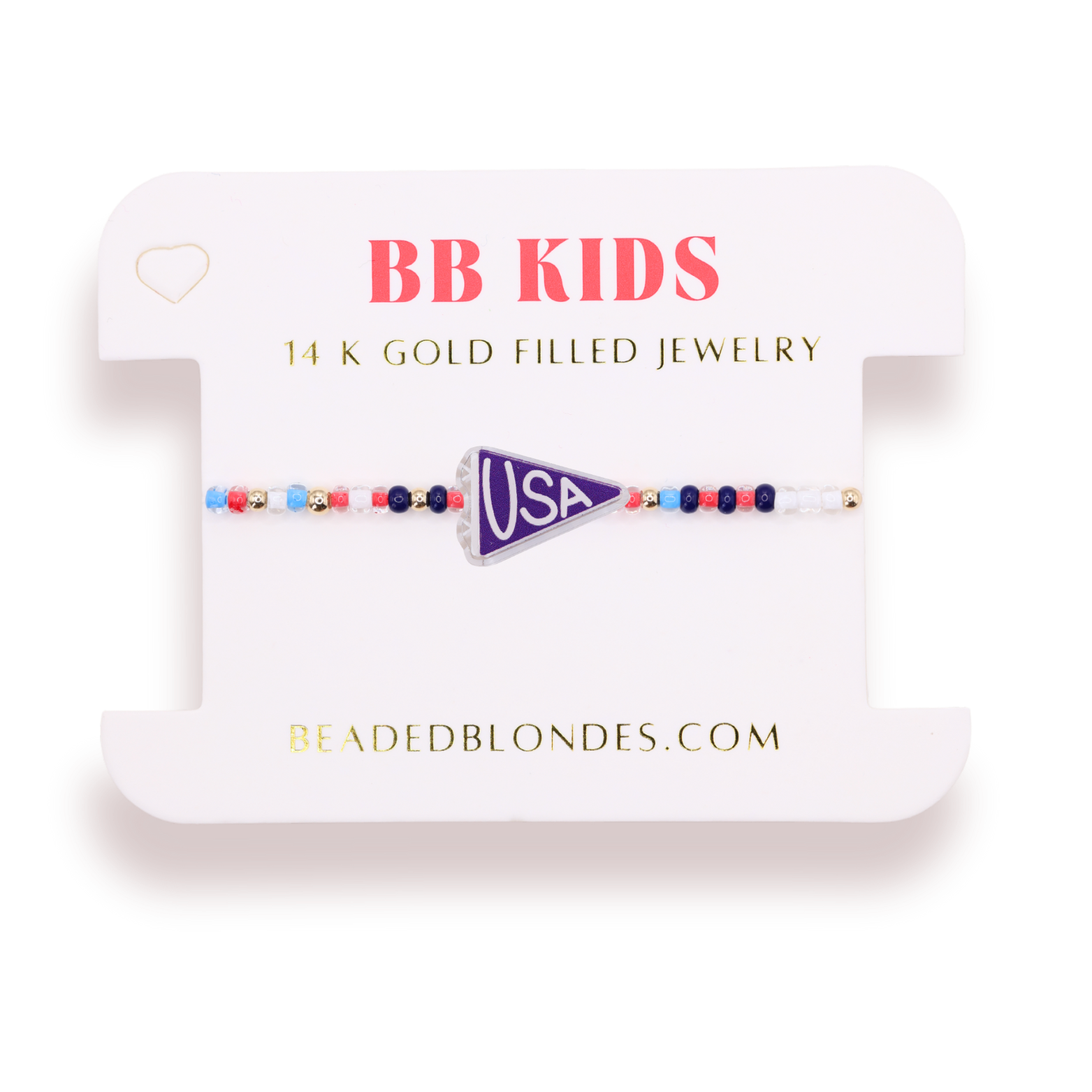 USA Flag Bracelet on Color (Kids Size)