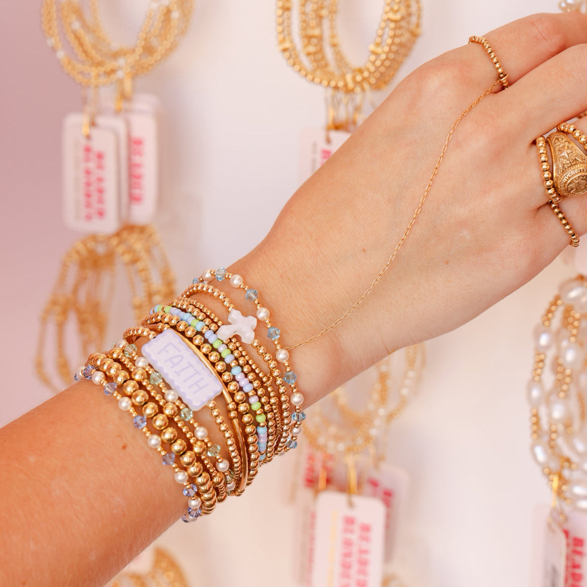 Faith Bracelet on Gold