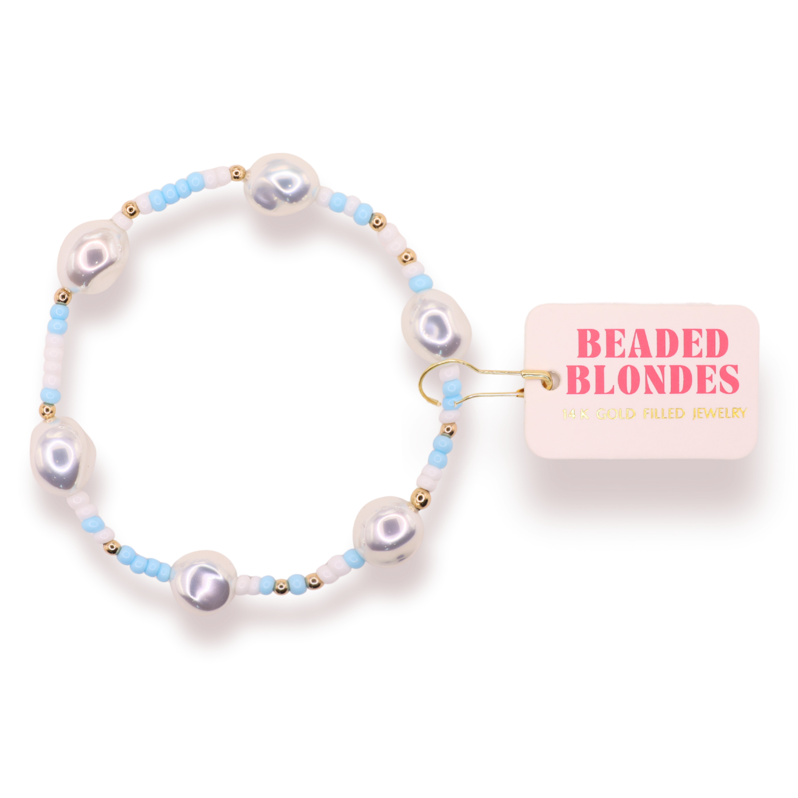 Powder Blue and White Sadie Sprinkle Bracelet