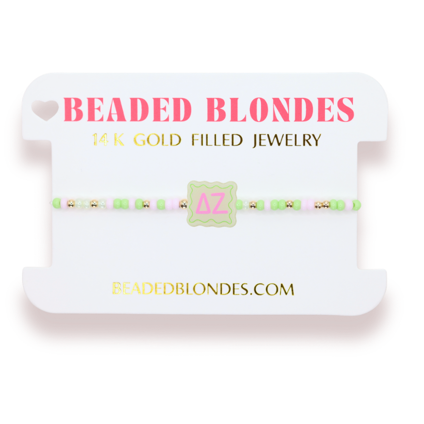 Delta Zeta Block Bracelet on Color