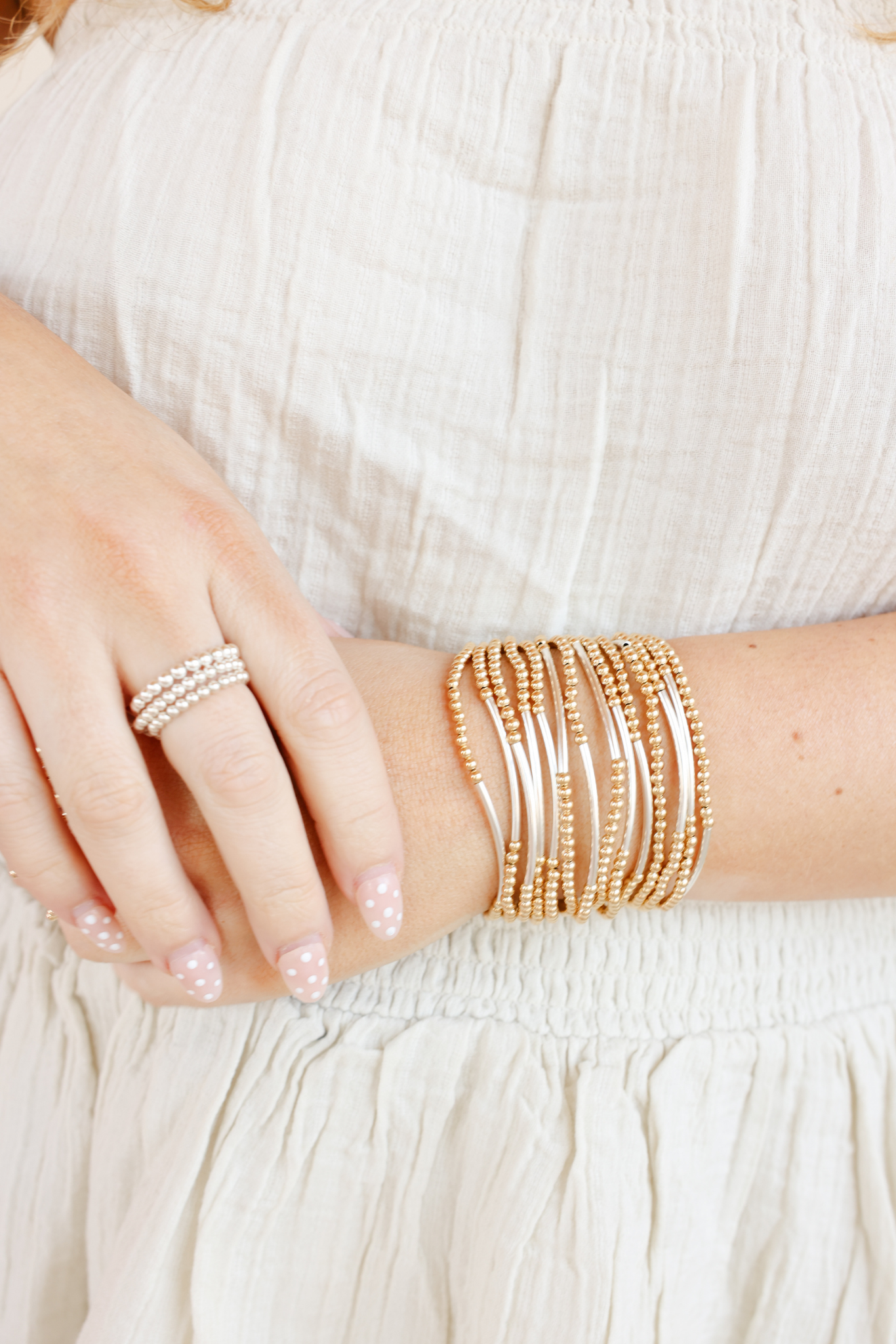 Bar Bracelet in Gold with Silver