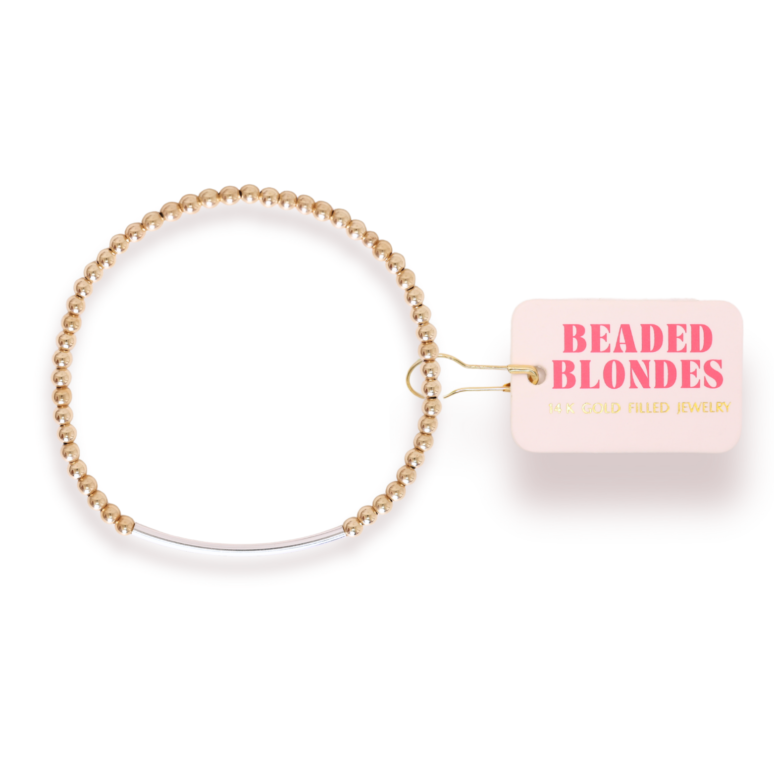 Bar Bracelet in Gold with Silver