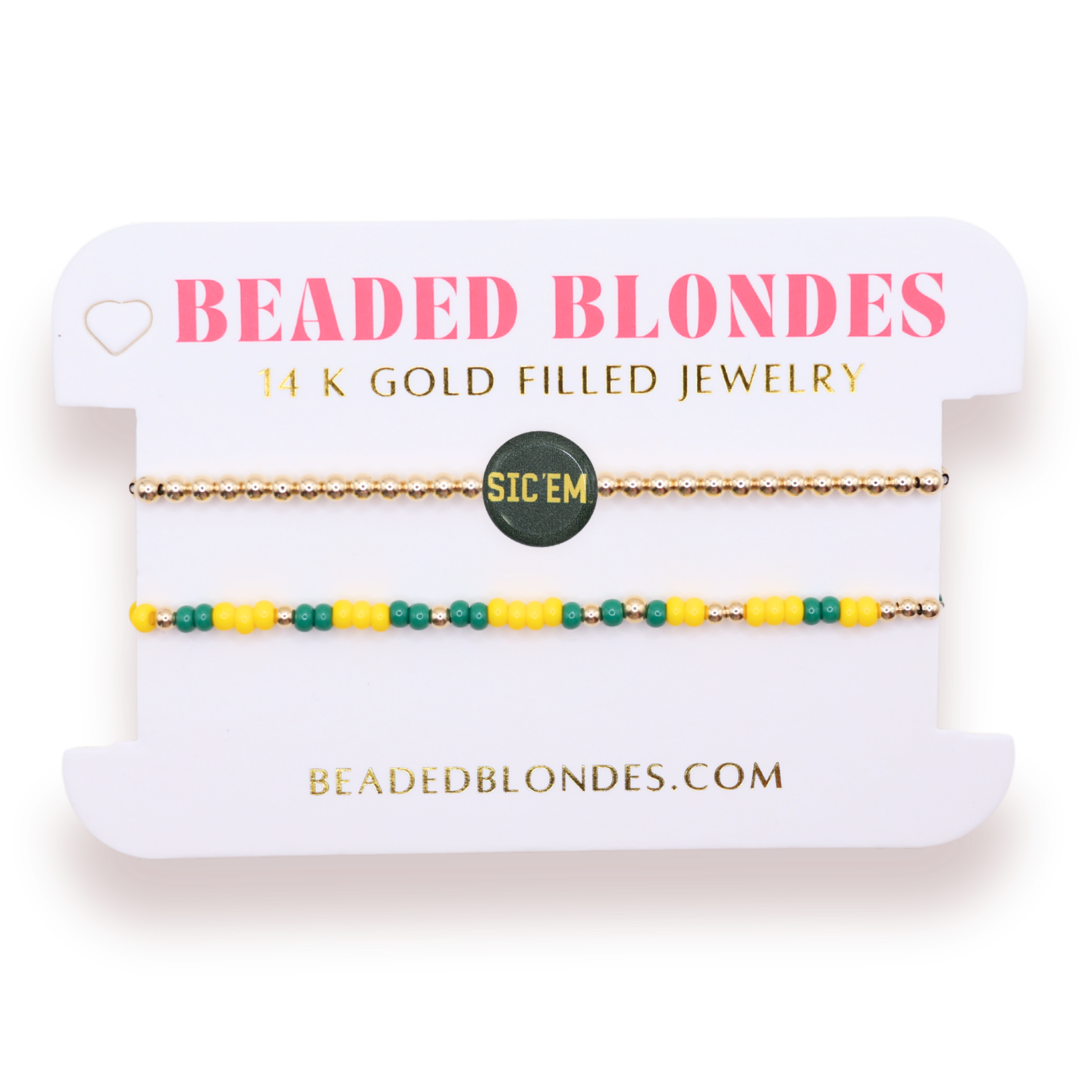 Baylor/ Sic Em + Sprinkle Bracelet Stack of 2