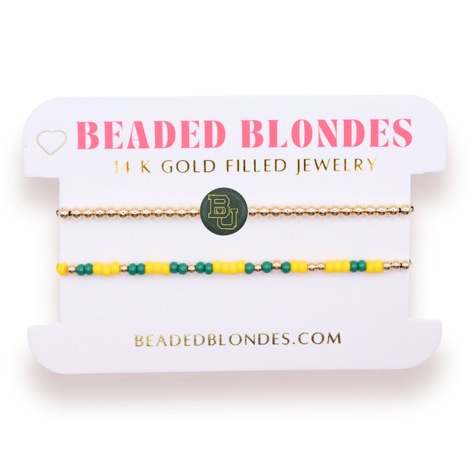 Baylor/ Sic Em + Sprinkle Bracelet Stack of 2