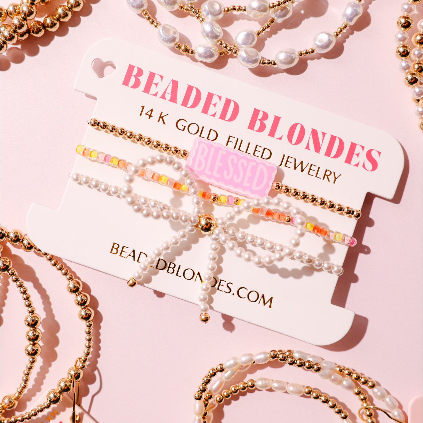 Blessed + Buttercup Sprinkle + Pearl Bow Stack of 3