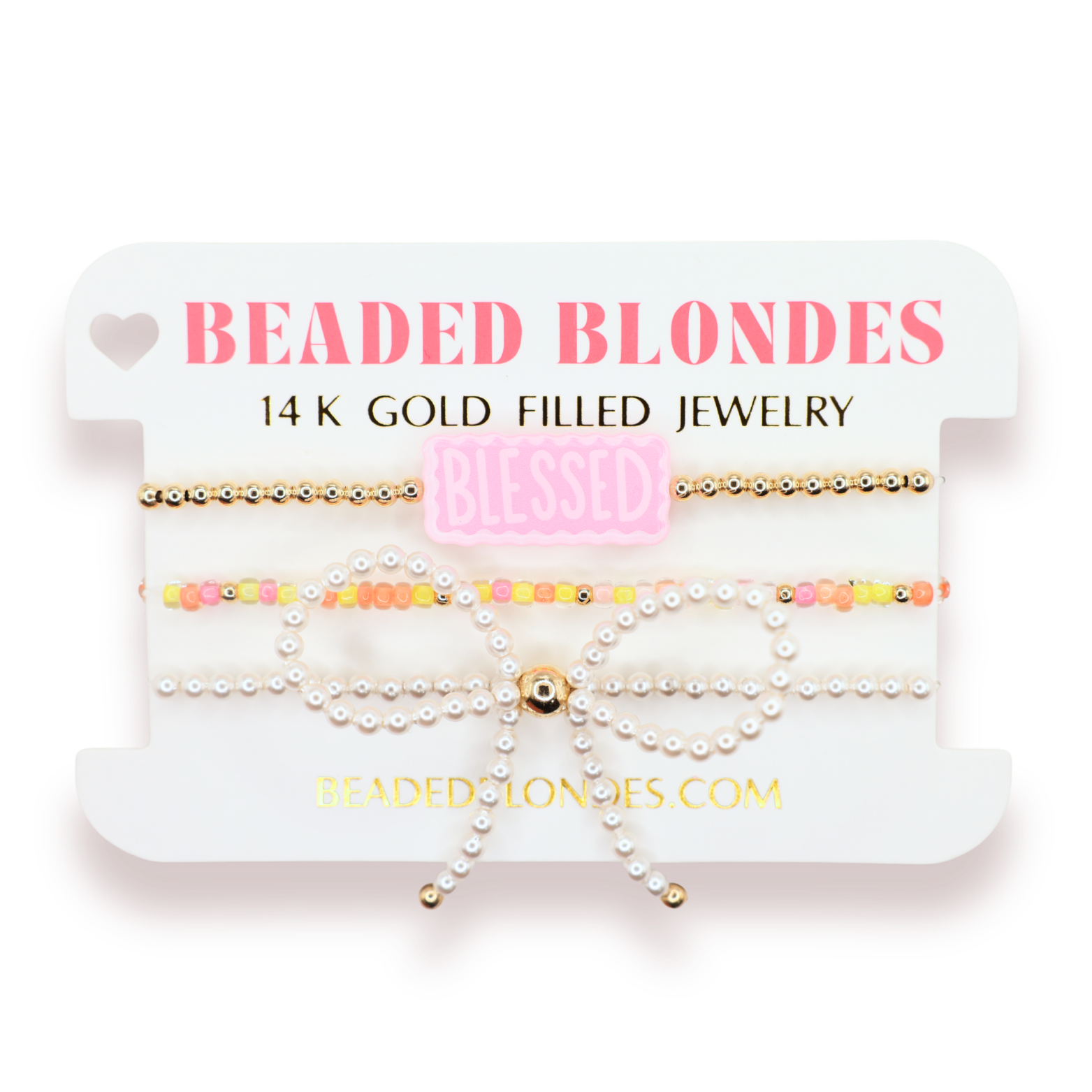 Blessed + Buttercup Sprinkle + Pearl Bow Stack of 3