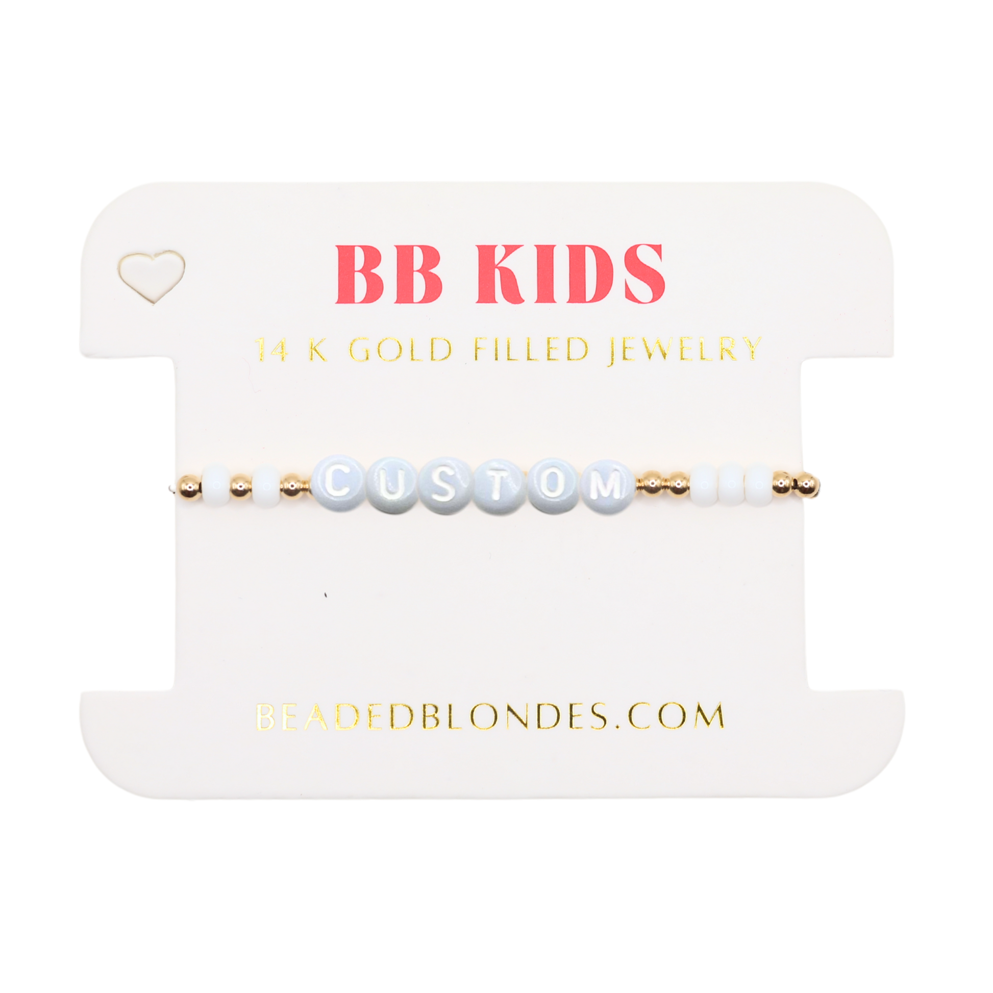 Custom Blue Pastel Letter Bracelet (Kids Size)