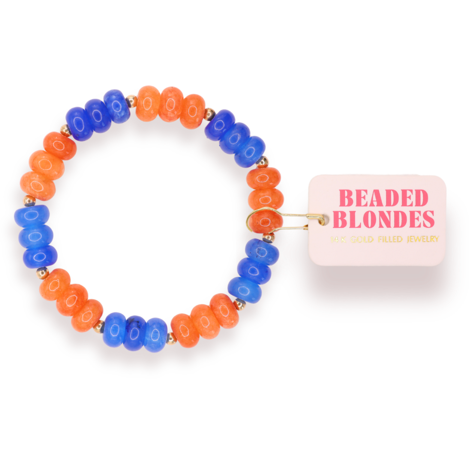 Cobalt & Orange Gemstone Bracelet (Sale)