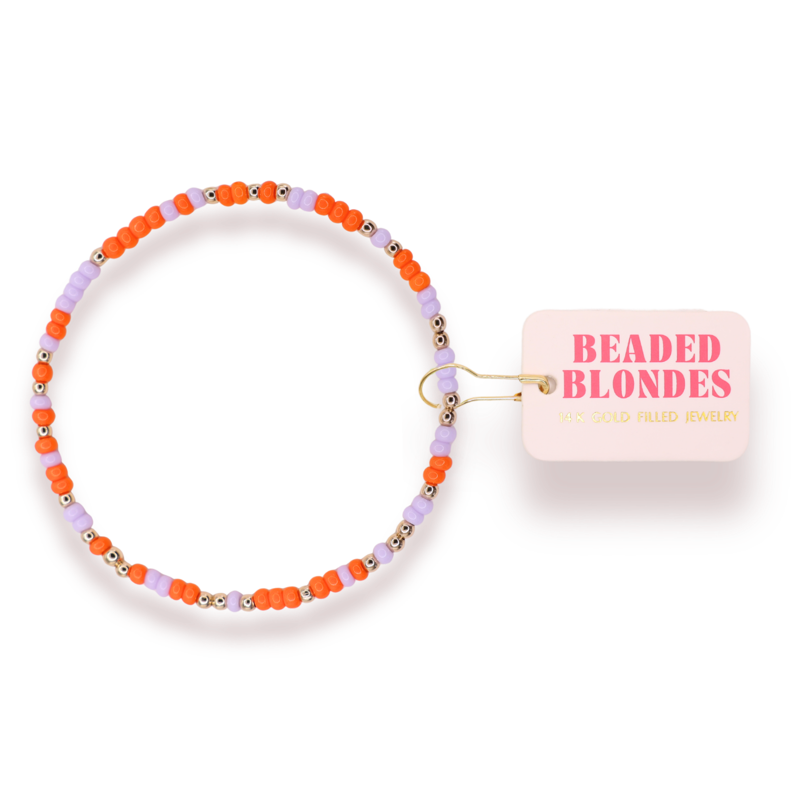 Orange and Lilac Sprinkle Bracelet