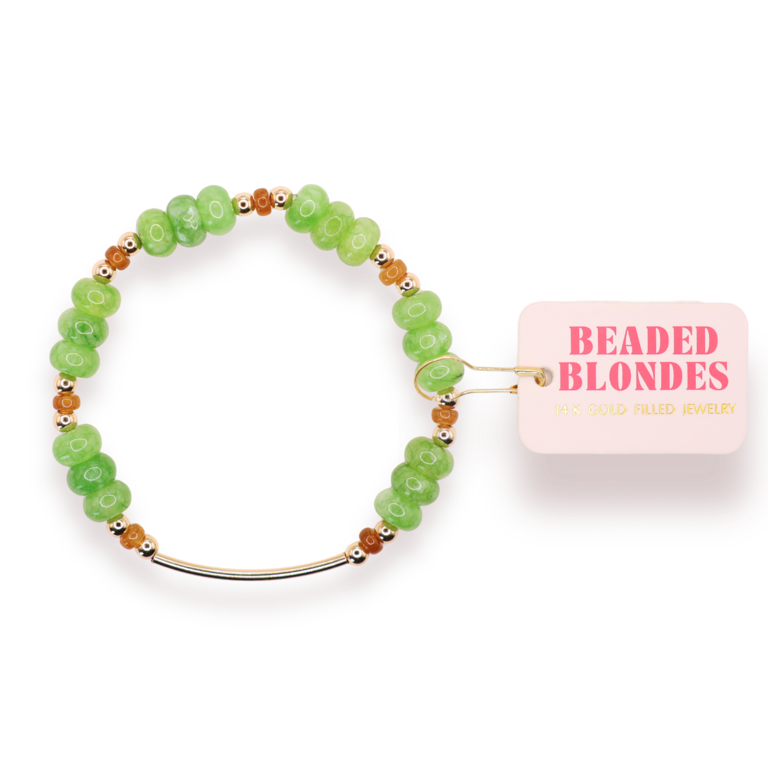 Brittany Bar Bracelet in Green and Brown