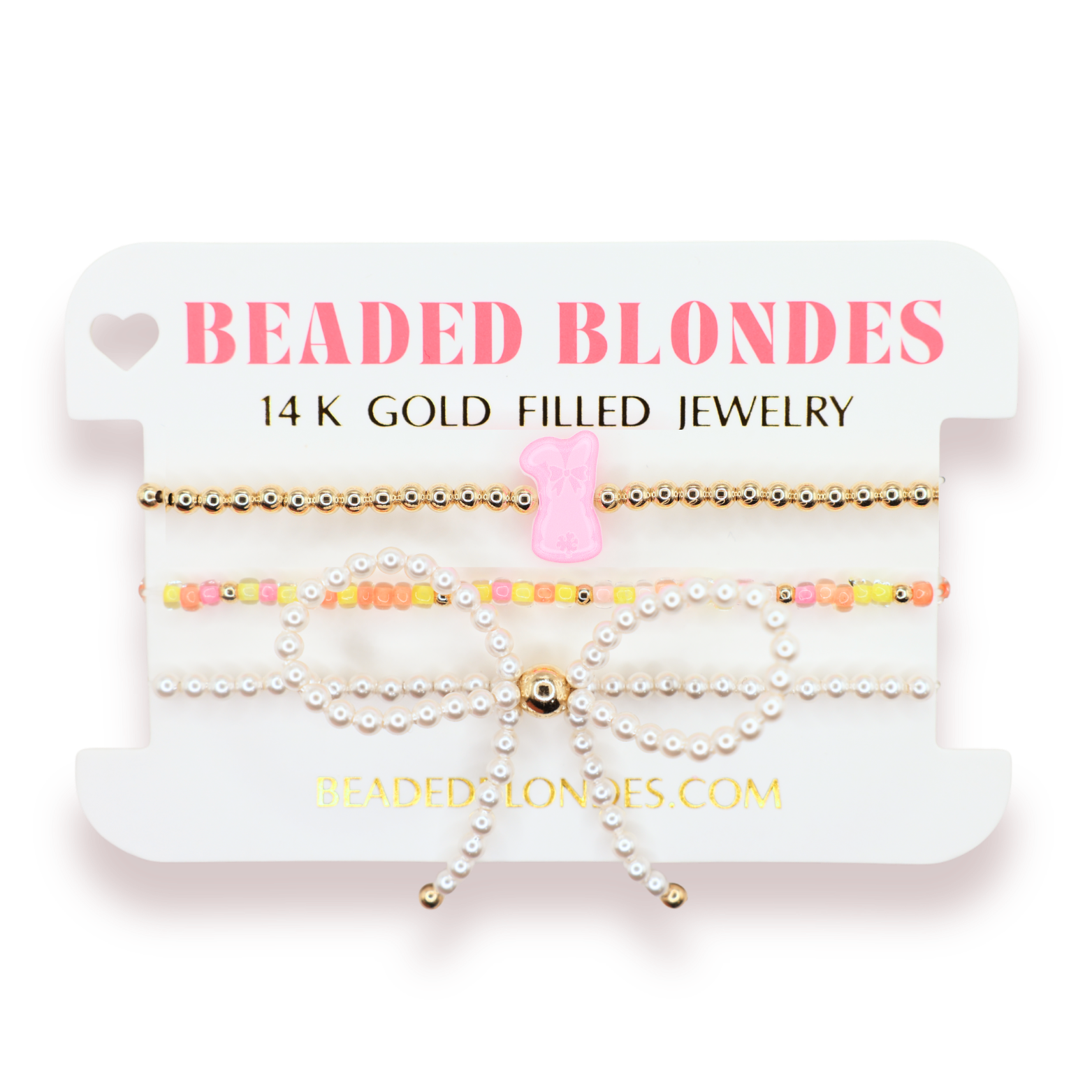 Bunny + Buttercup Sprinkle + Pearl Bow Stack of 3