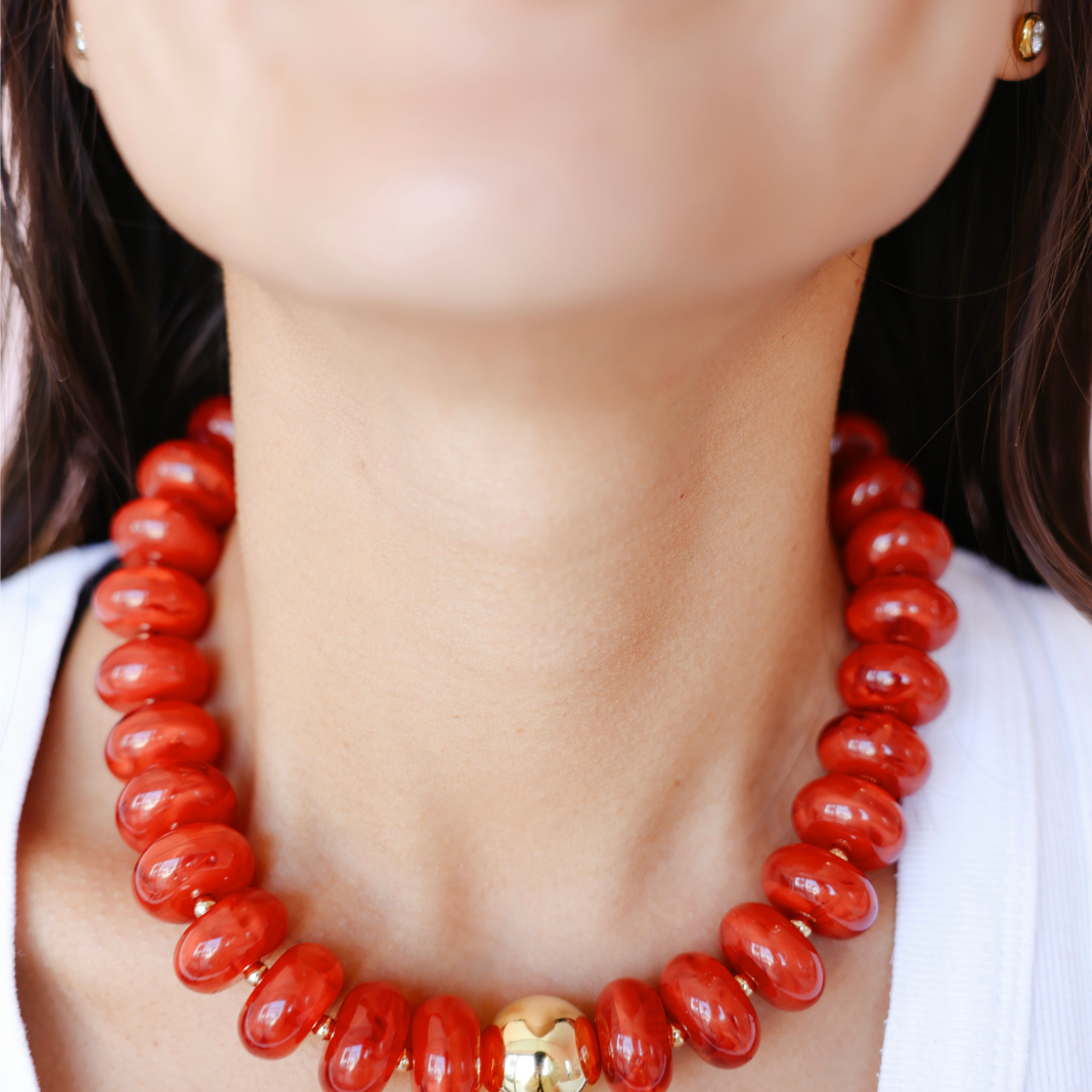 Burnt Orange Gumball Necklace