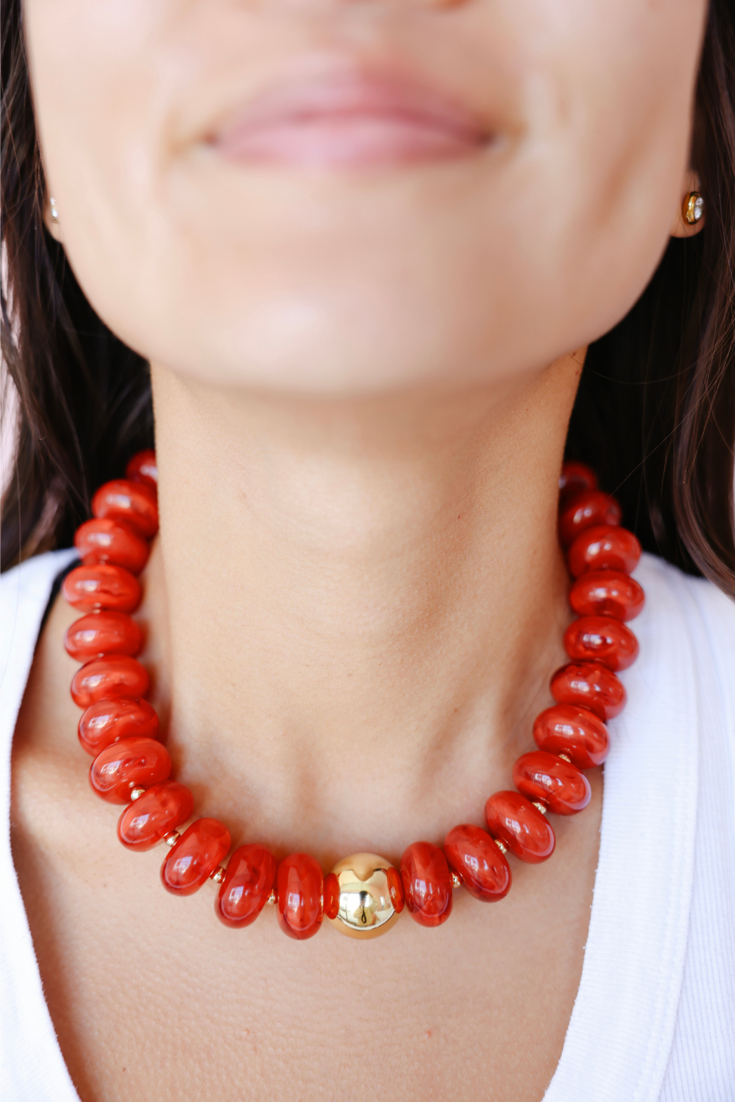 Burnt Orange Gumball Necklace