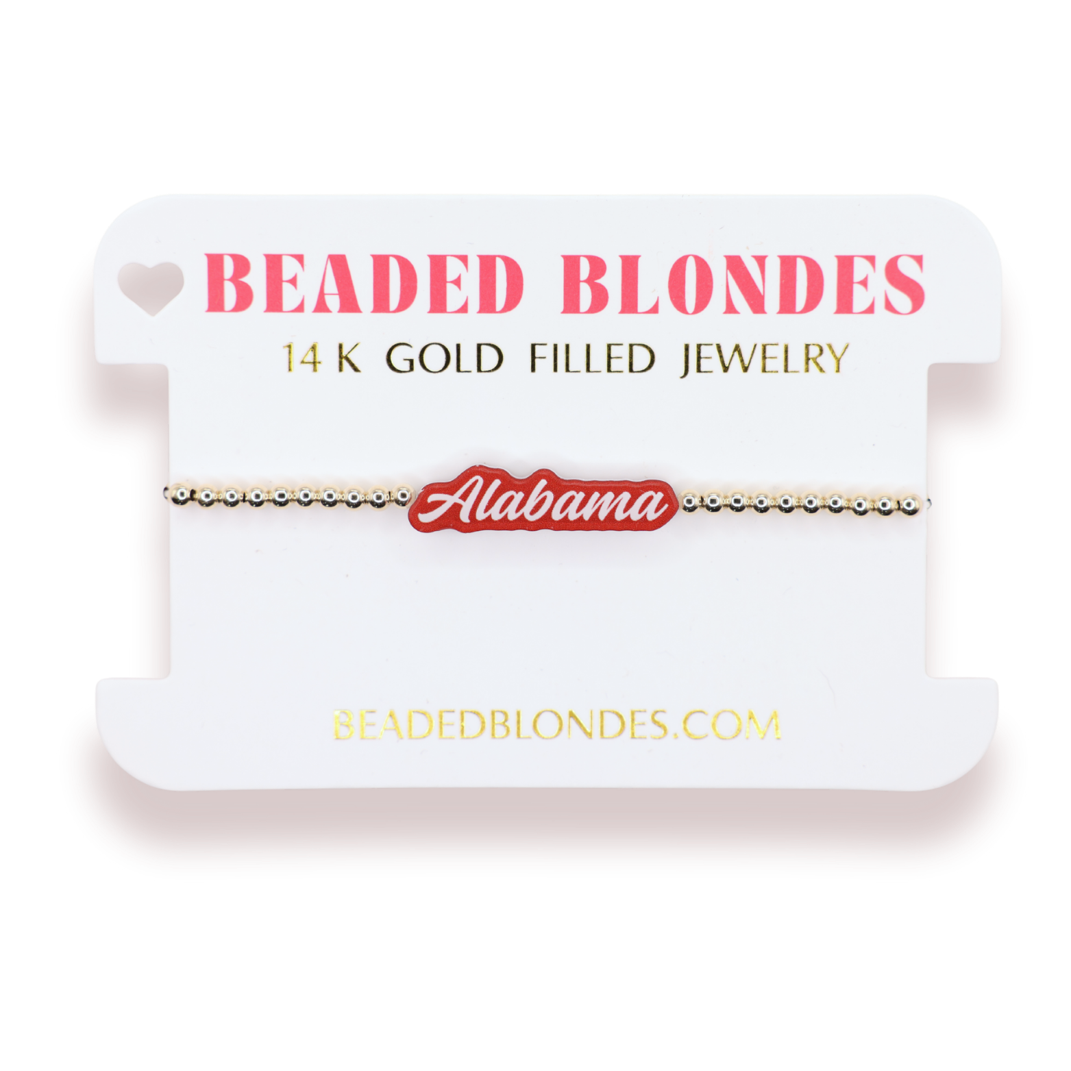 Alabama Word Bracelet on Gold