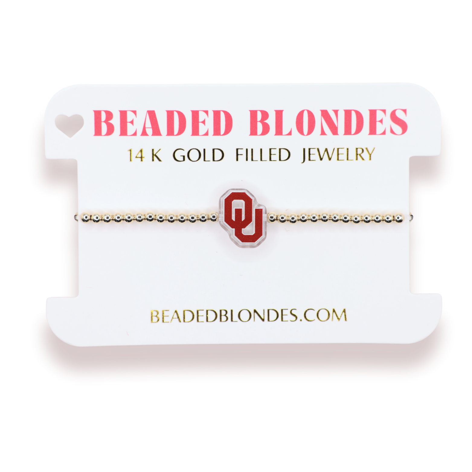 Oklahoma (OU) Logo Bracelet on Gold