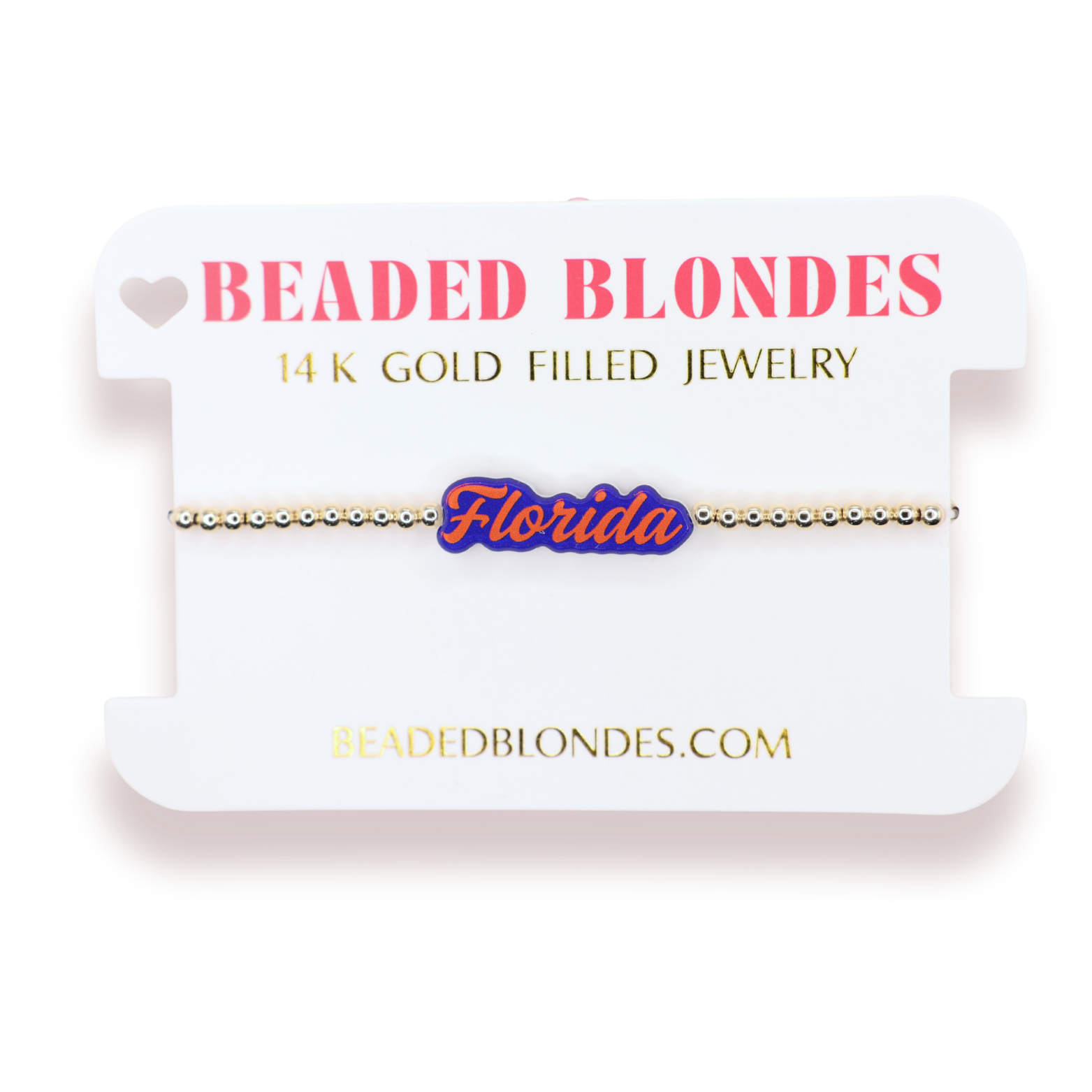 Florida Word Bracelet on Gold