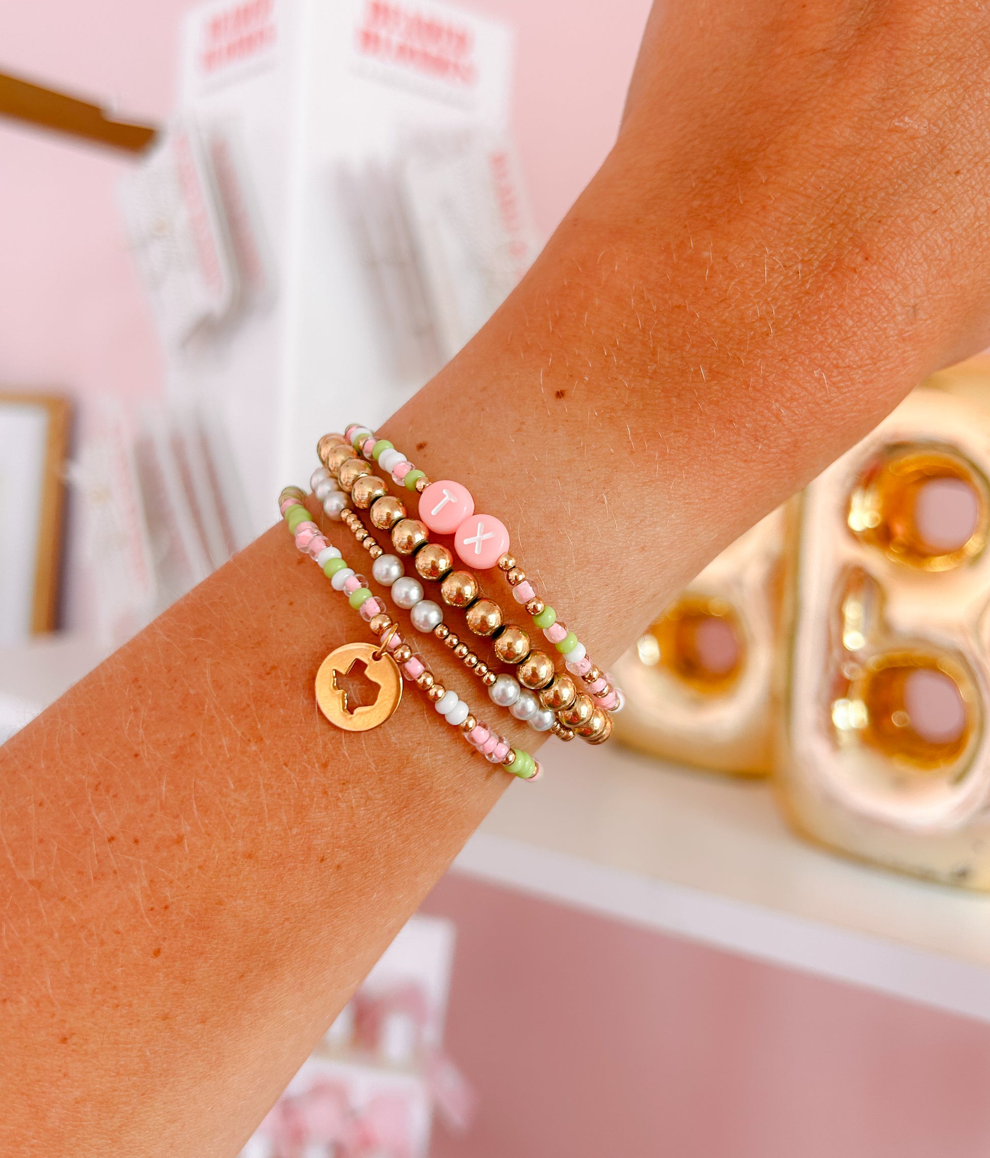 Texas Strong Letter Bracelet