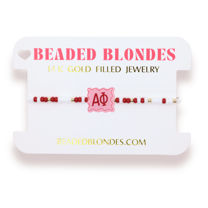 Alpha Phi Block Bracelet on Color