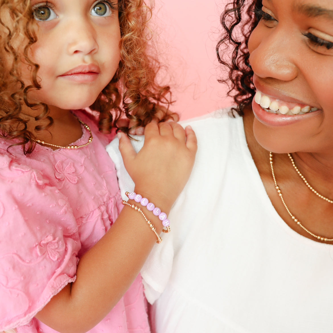 Custom Purple Pastel Letter Bracelet (Kids Size)