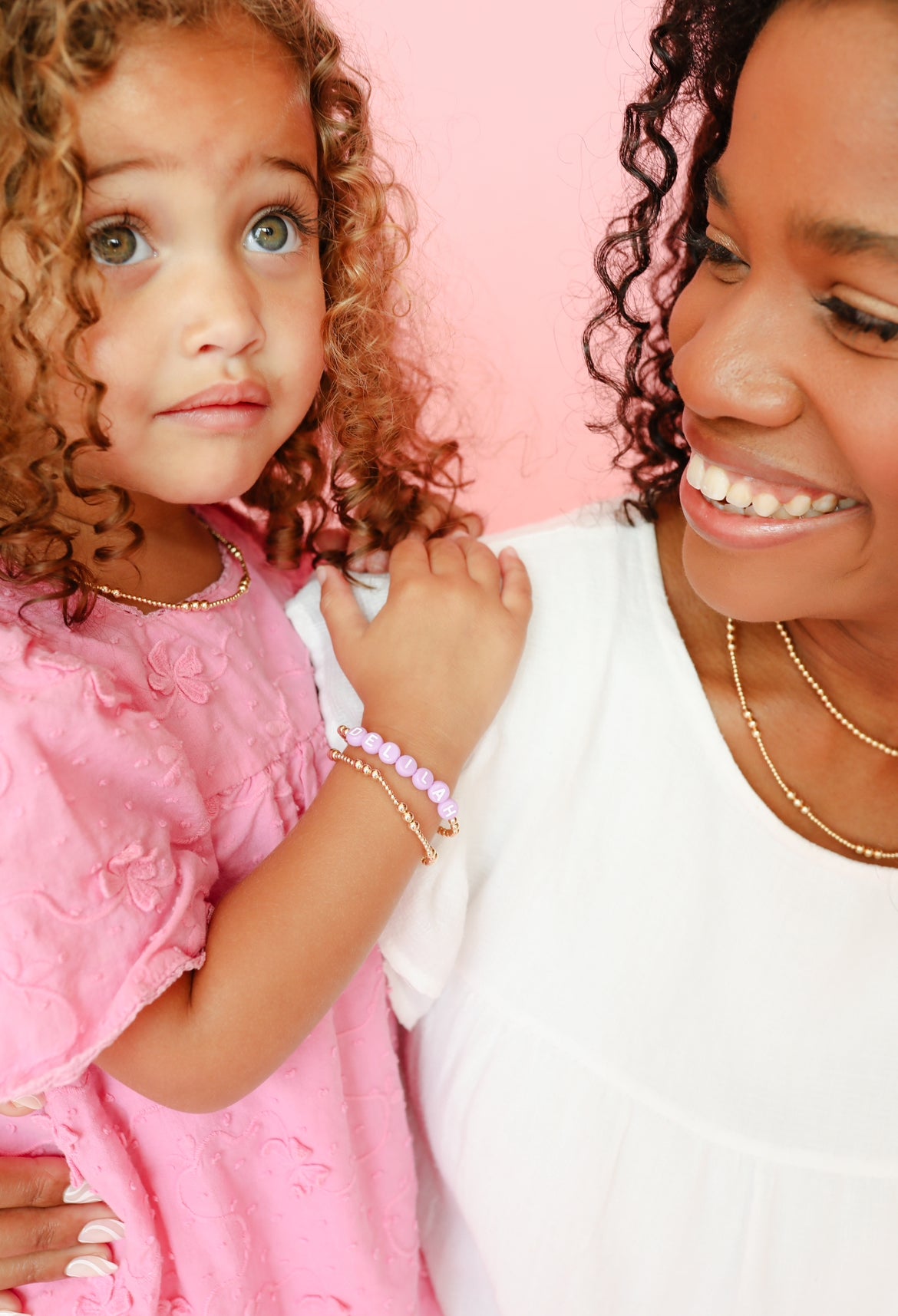 Custom Purple Pastel Letter Bracelet (Kids Size)