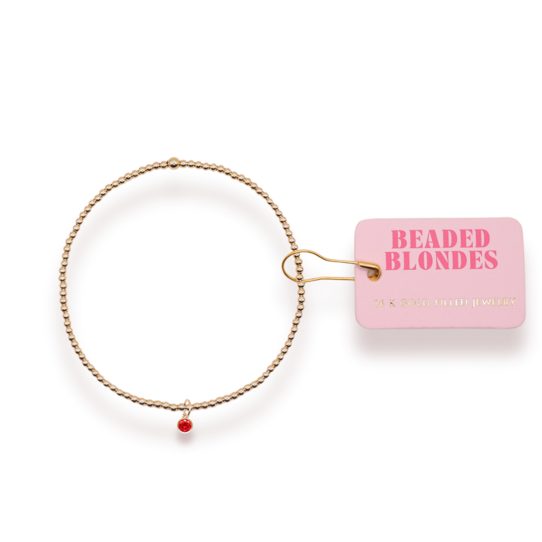 January Birthstone Charm Bracelet