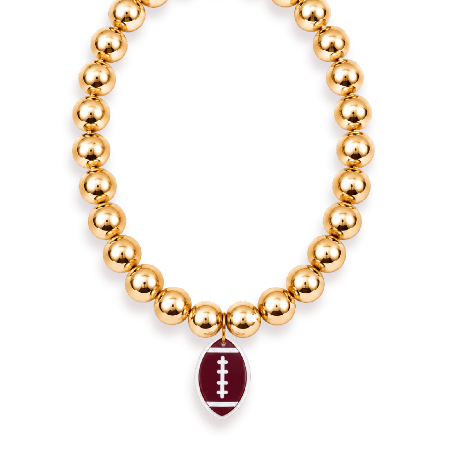 Football Large Gold Beaded Necklace