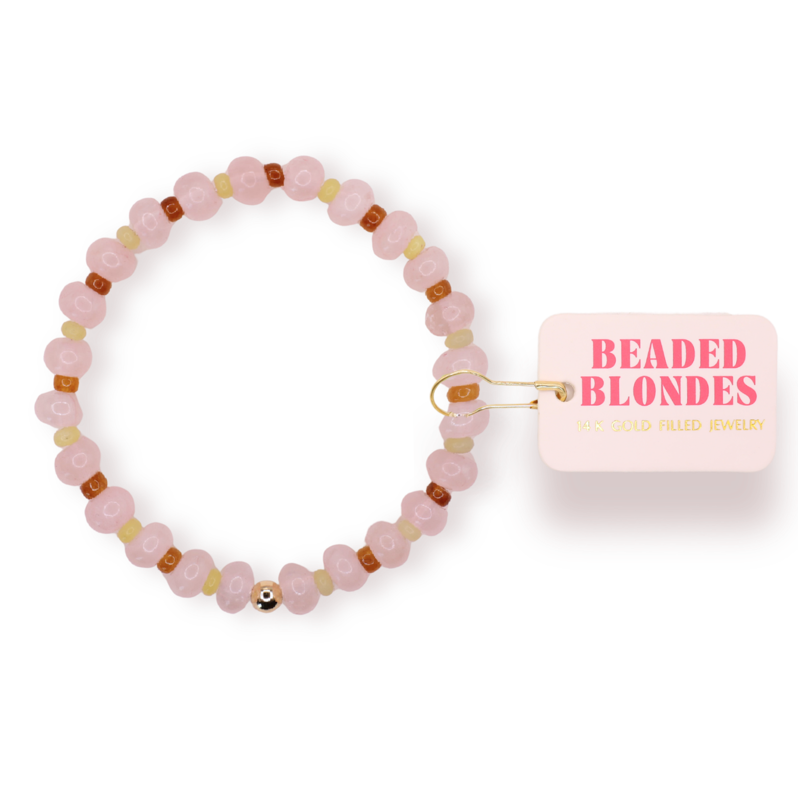 Caroline Bracelet in Light Pink, Green, and Brown