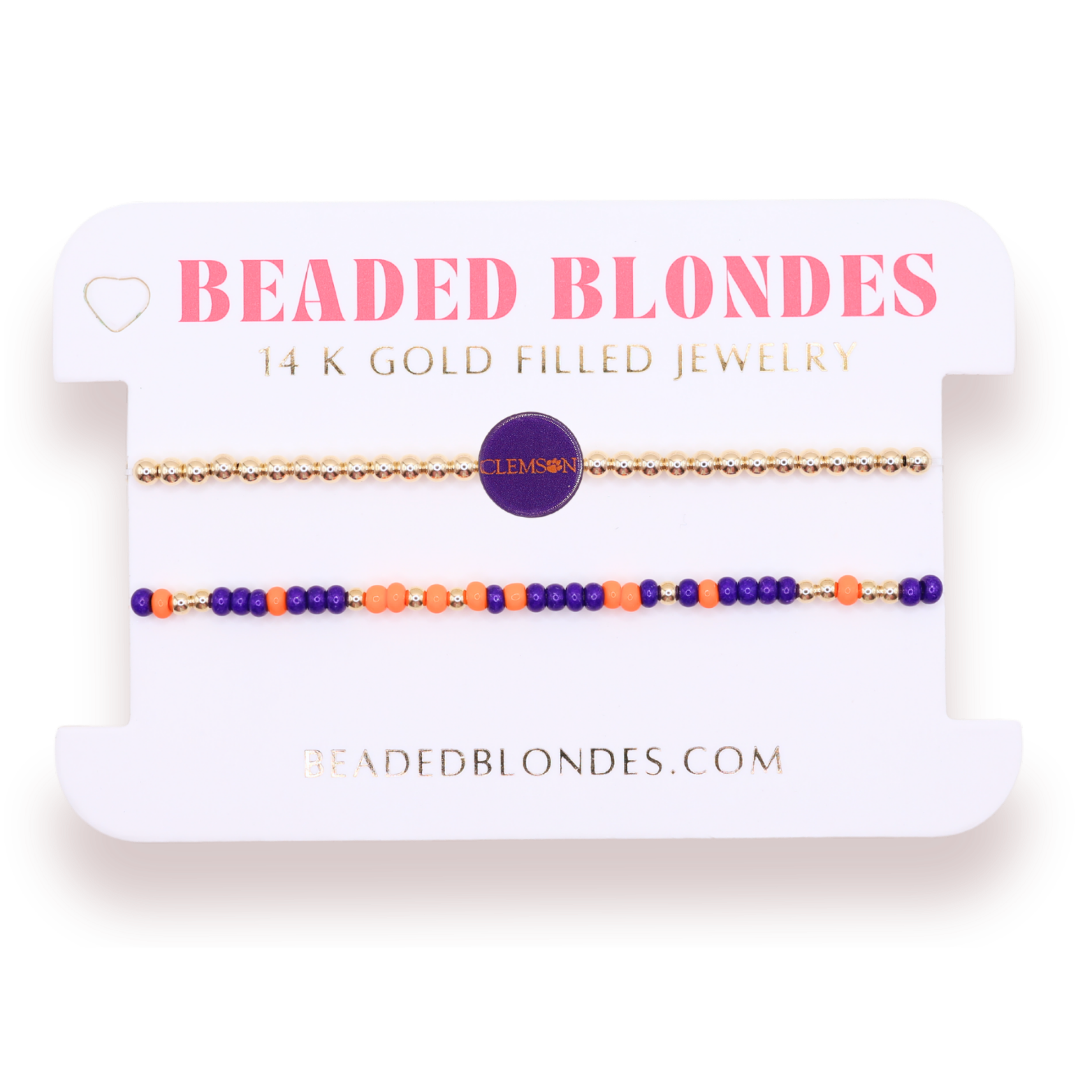 Clemson/Tigers Logo + Sprinkle Bracelet Stack