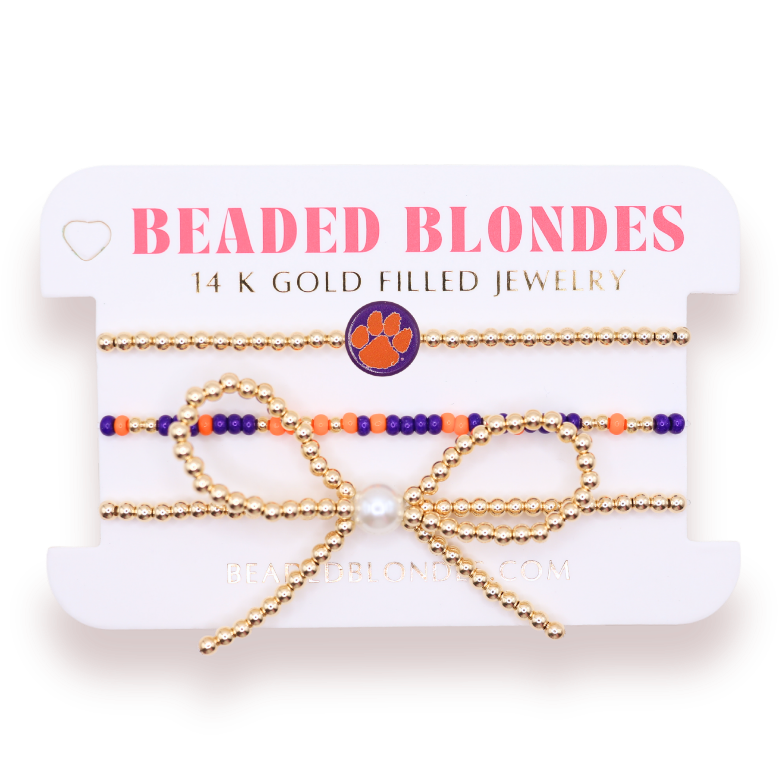 Clemson/Tigers Logo Bow Stack of 3