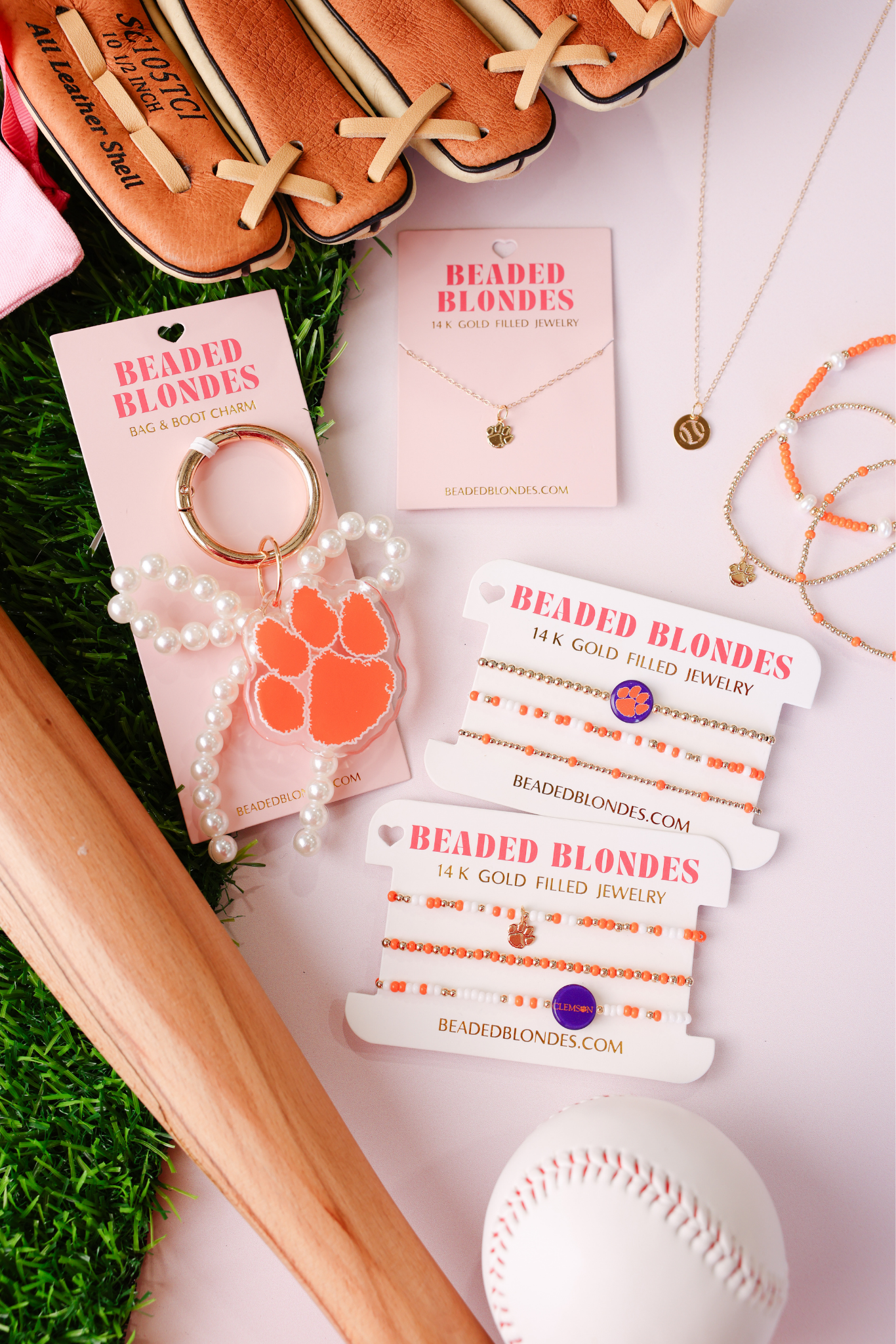 Clemson Logo Flip + Sprinkle Bracelet Stack