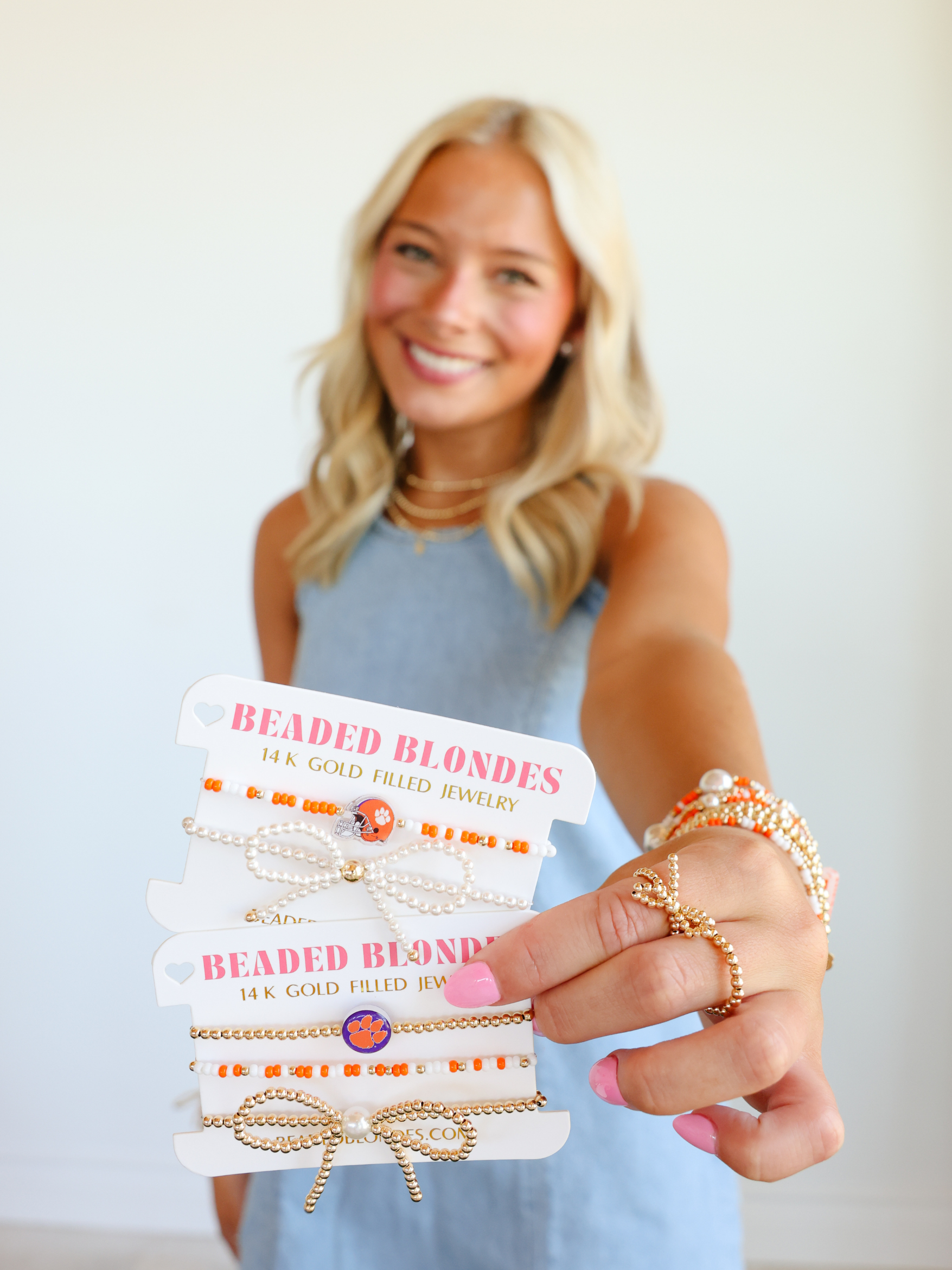 Clemson Logo Flip Bracelet on Gold