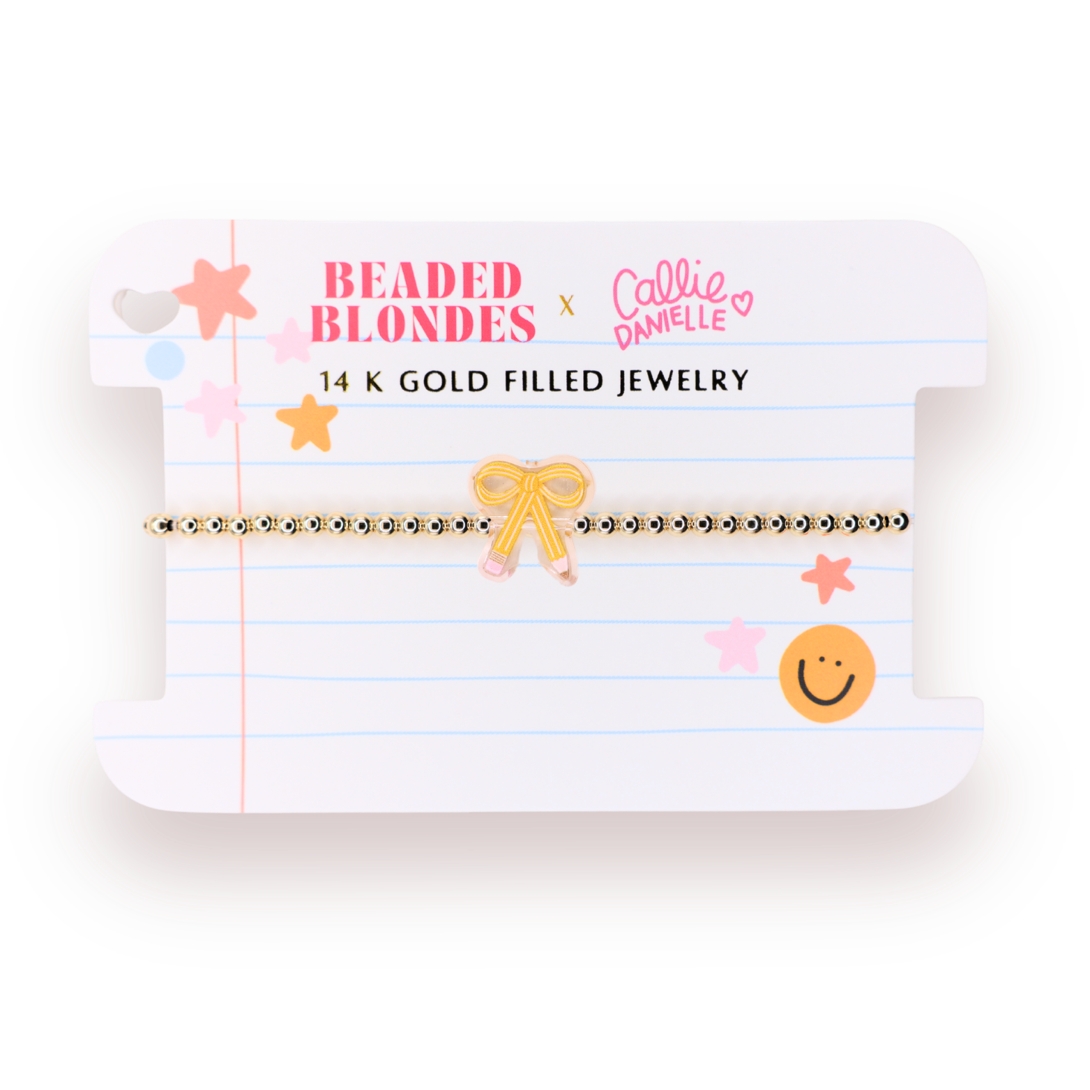 Pencil Bow Bracelet on Gold