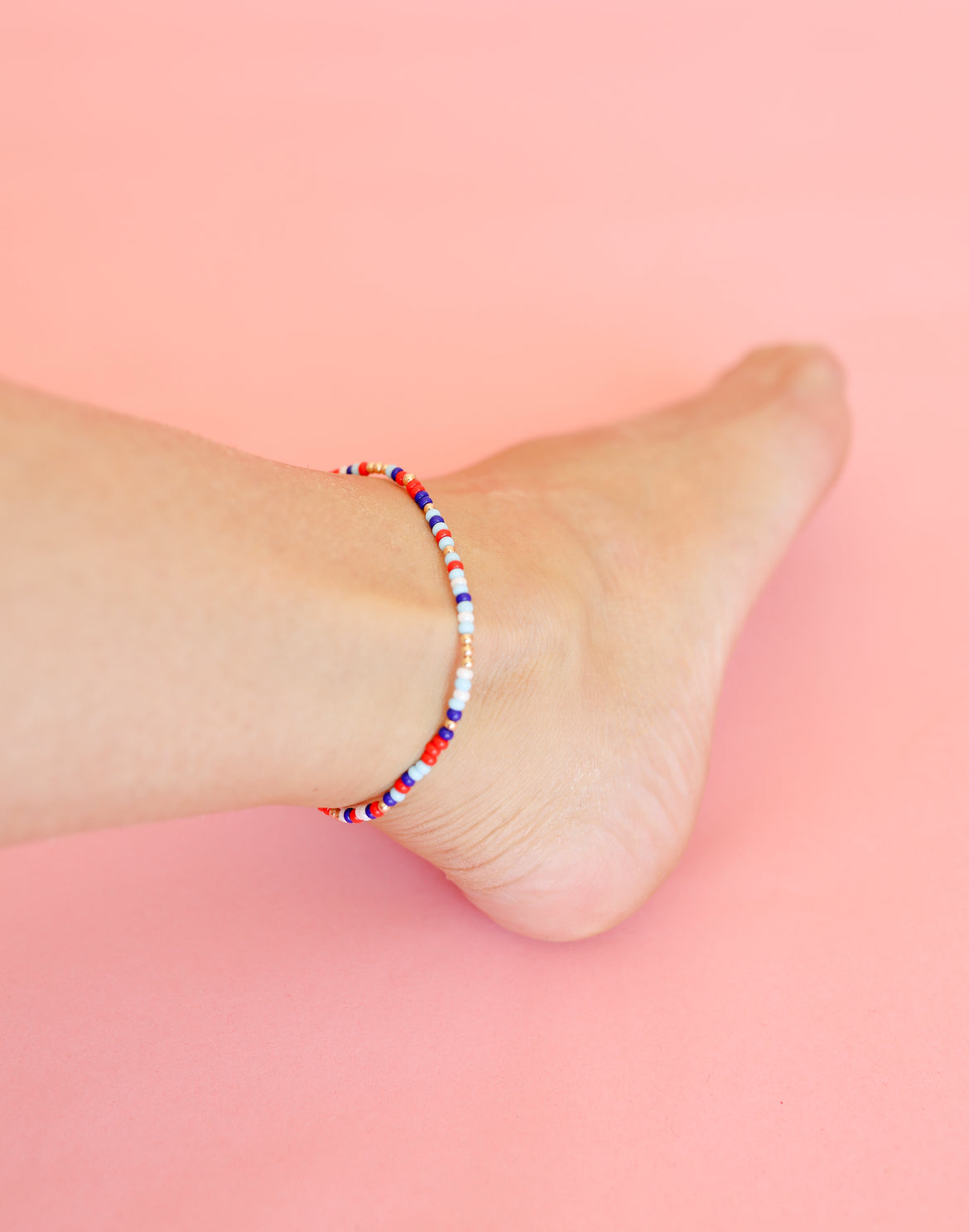 Red, White and Blue Luster Sprinkle Anklet