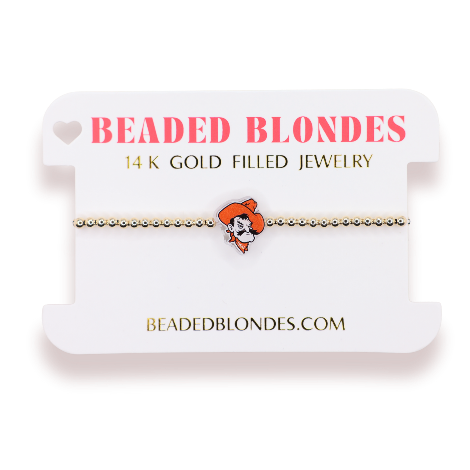 Pistol Pete Mascot Bracelet on Gold