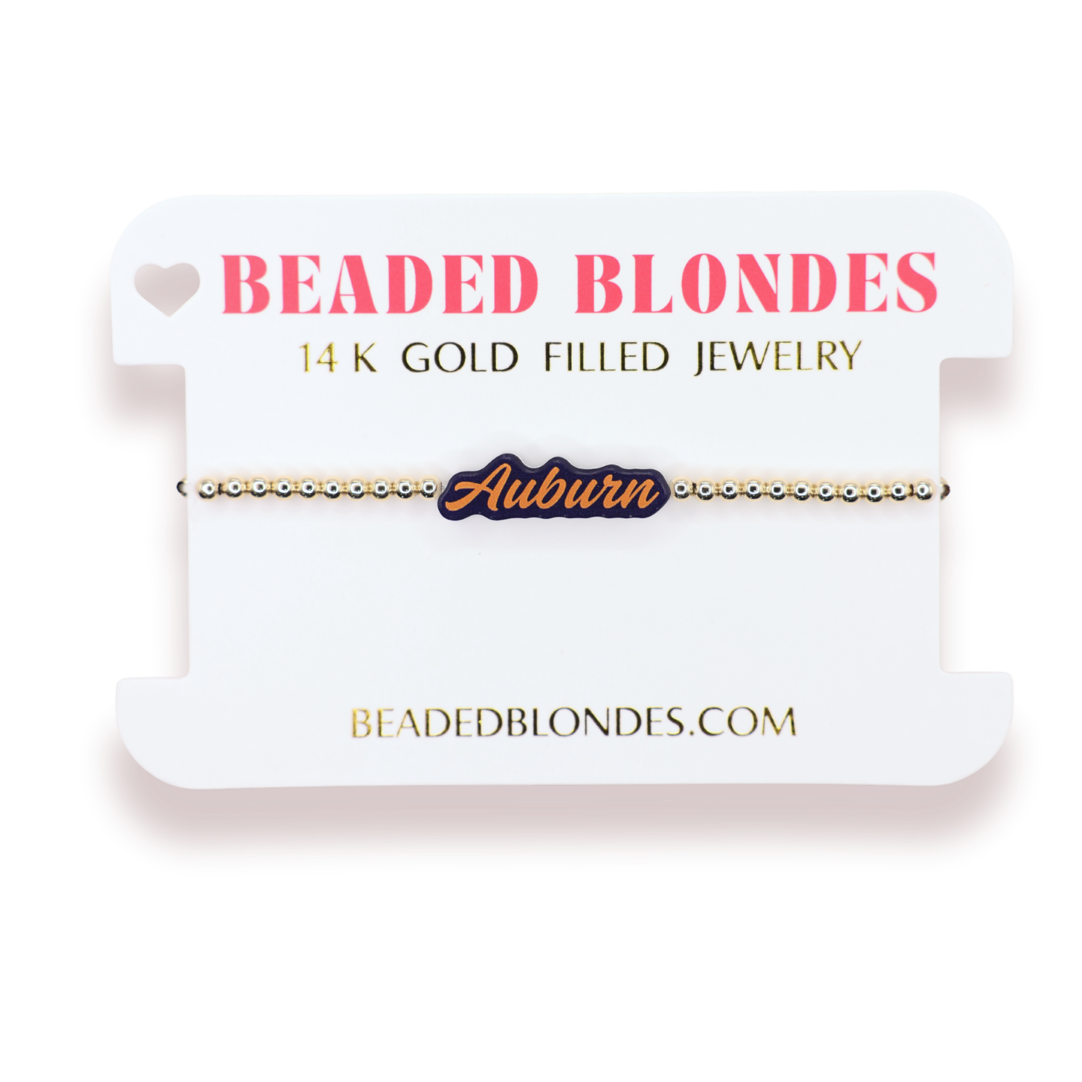 Auburn Word Bracelet on Gold