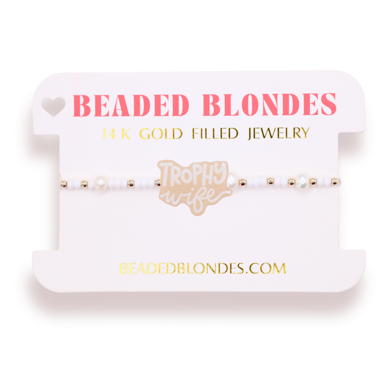 Trophy Wife Bracelet on White Pearl