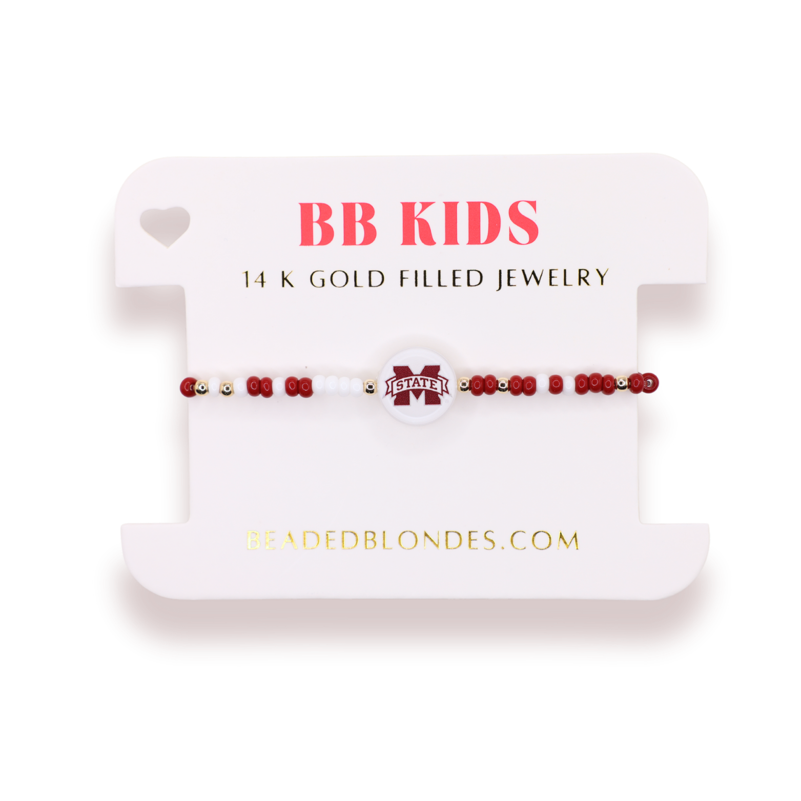 Mississippi State Logo Bracelet on Color (Kids Size)
