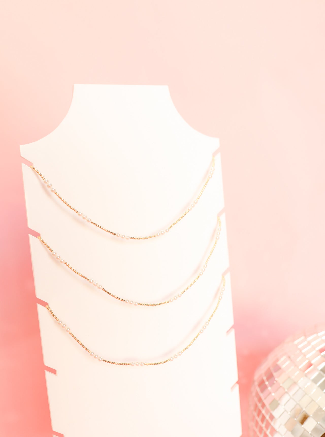 ILY Pearl Beaded Stretch Necklace