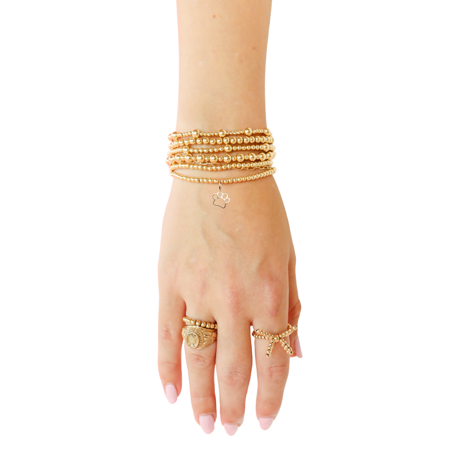 Gold Paw Charm Bracelet